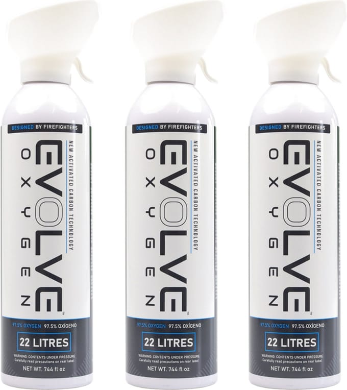 Evolve Oxygen 3x 22L - Pure Zuurstof (97%) - Zuurstoffles - 66L Totaal