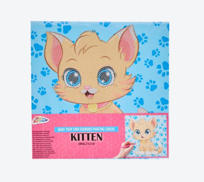 Diamond Painting Canvas Kat – 27 × 27 cm | Compleet Glinsterend Knutselpakket