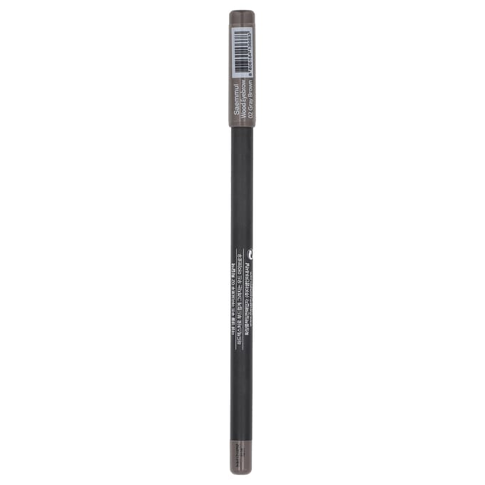 The Saem, Saemmul, Wood Eyebrow Pencil, 02 Gray Brown, 0.06oz white