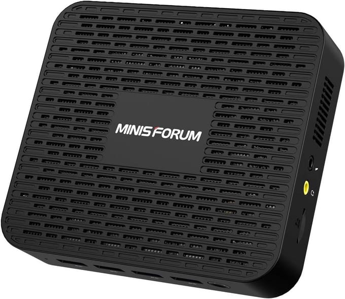 Compacte Mini PC met 8GB RAM, 128GB SSD, Celeron J4125 Quad Core en Dubbele 4K Ondersteuning