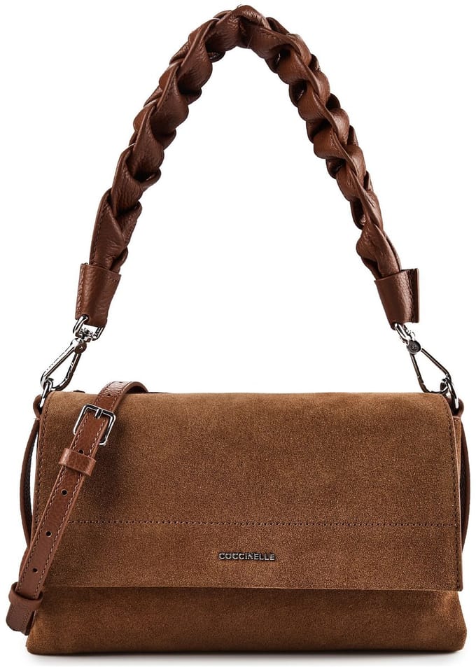 COCCINELLE Leren schoudertas Boheme Shoulder Bag Suede Leather / Grained Lea. Cognac / Cognac Lichtbruin