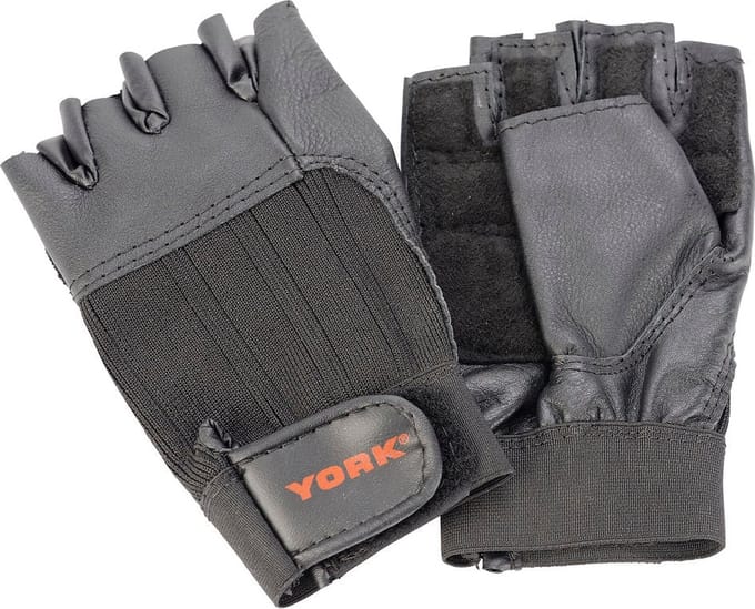 York Fitness lederen gewichthefhandschoenen