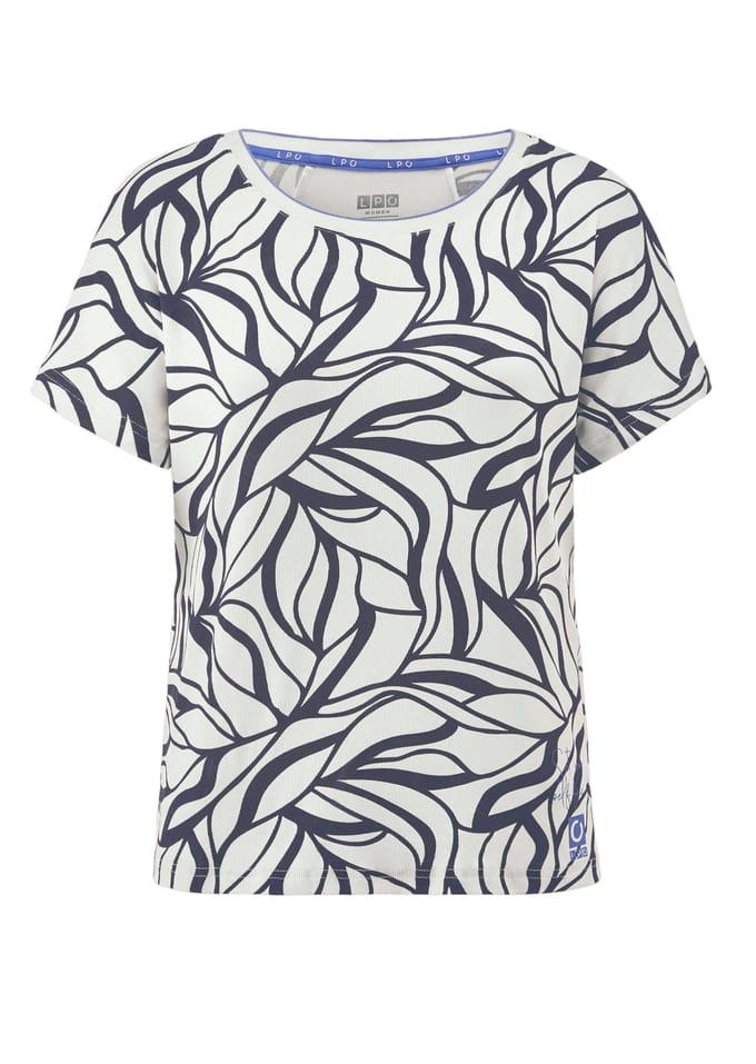 Actief ademend, functioneel shirt van geribde jersey - blauw / gebroken wit - Gr. 36 van Goldner Fashion