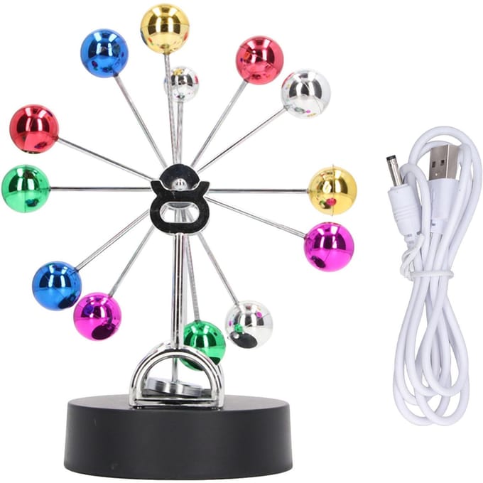 Perpetuum Mobile Machine USB Batterij Dubbel Gebruik Reuzenrad Balans Speelgoed Tafelblad Decoratief white