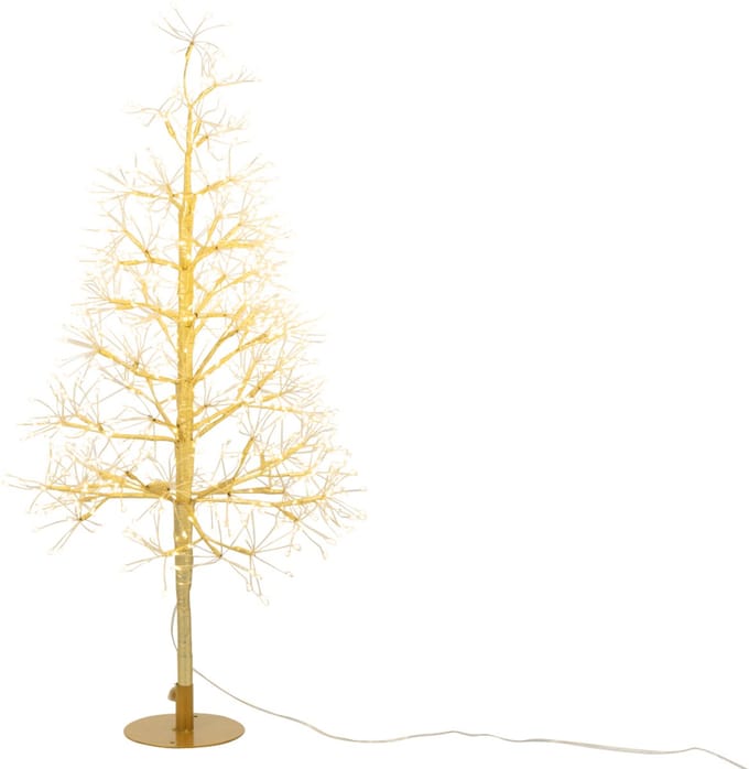 J-Line decoratie Boom - warm witte - ijzer - goud - small - LED lichtjes