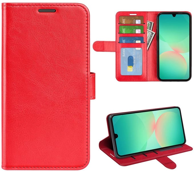 MobyDefend Hoesje - Geschikt voor Samsung Galaxy A27 - Wallet Book Case (Sluiting Achterkant) - Rood