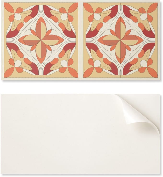 Zelfklevend vinylpaneel met print, 100x50 cm, abstract bloemenpatroon