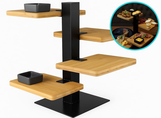 Gusta - Serveertoren - 4 bamboe planken
