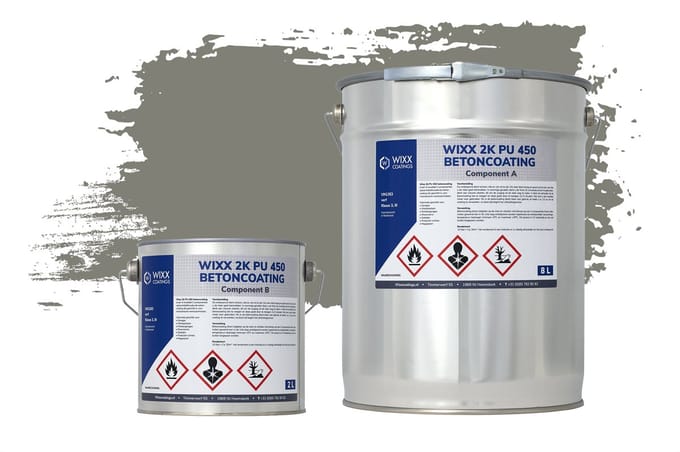 Wixx 2K PU 450 Betoncoating - 5L - RAL 7023 | Betongrijs