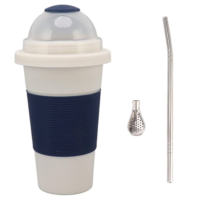 Tasse à Smoothies Congelés Rapides Couche Double Isolée Tasse à Slushie pour Jus Boisson Fête white