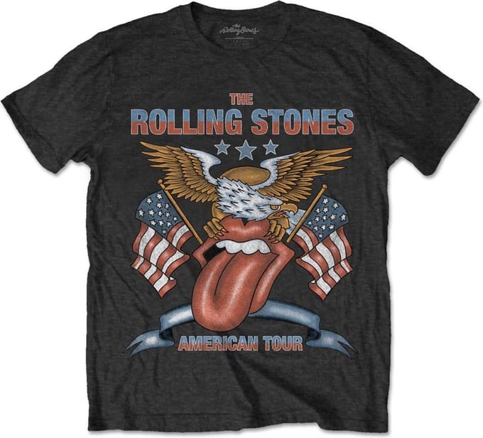 The Rolling Stones - USA Tour Eagle Heren T-shirt - M - Zwart