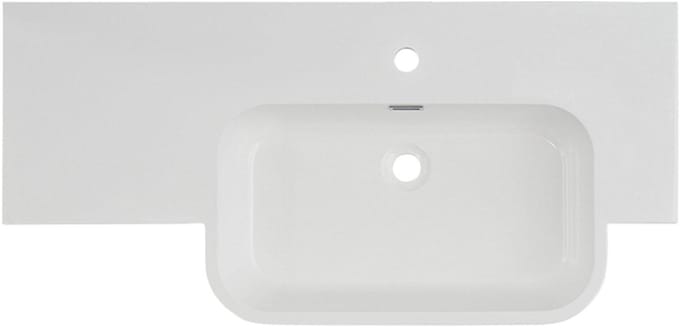 Differnz Wastafel 100x20x48cm 1 kraangat 1 wasbak Polybeton Wit