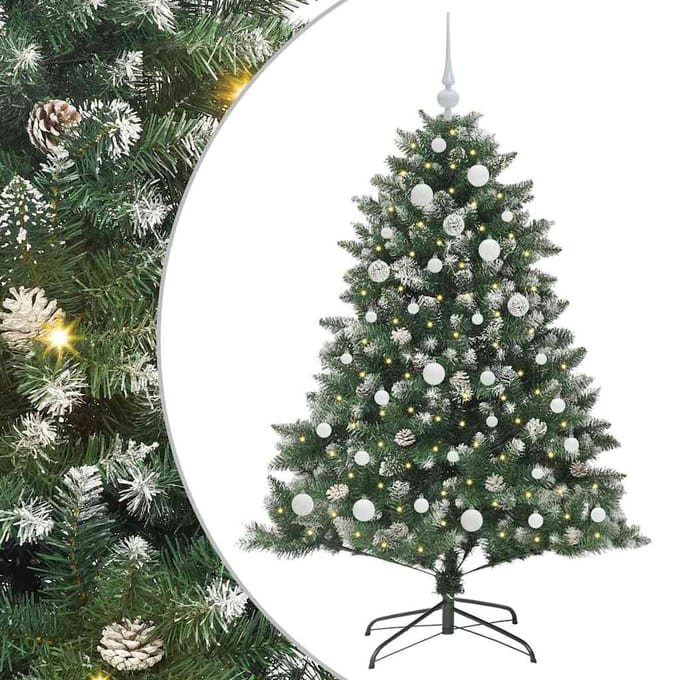 vidaXL - Kunstkerstboom - Groen - 150 - cm - PVC - en - Plastic - en - Staal