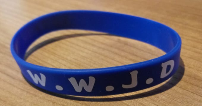 Siliconen Armband WWJD - Blauw