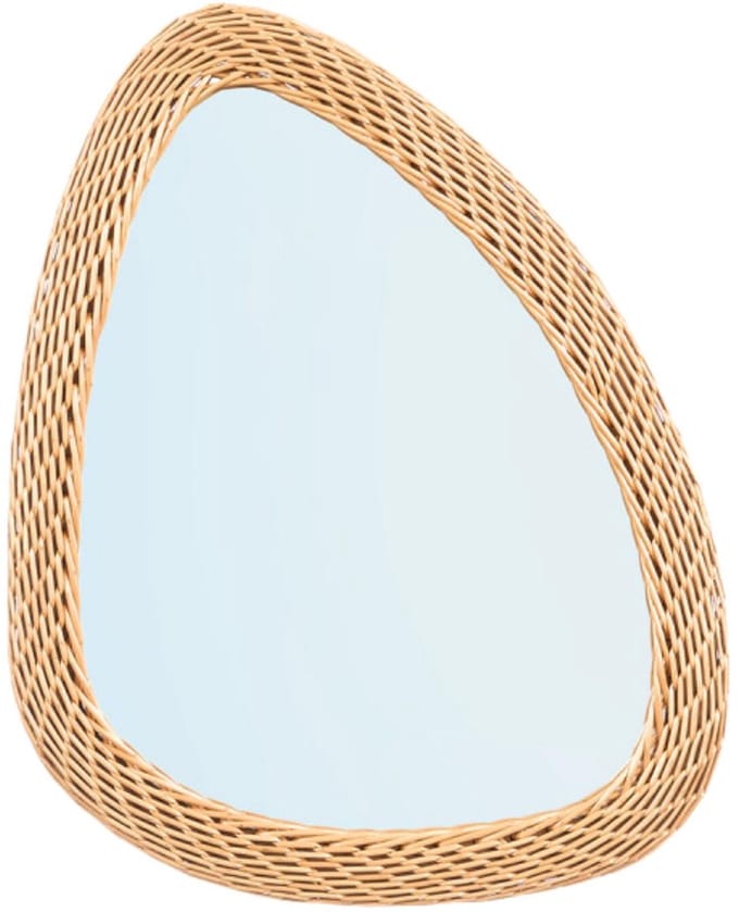 Giftdecor Spiegel Bali - rotan - organische vorm - 49 x 65 cm - wandspiegel