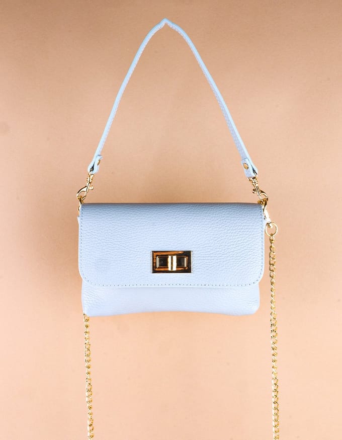 Giuliano handtas Isha - Licht blauw - Dames - Made in Italy