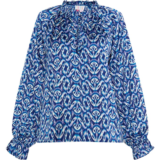 IZIA Blouse Dames Blauw Veelkleurig