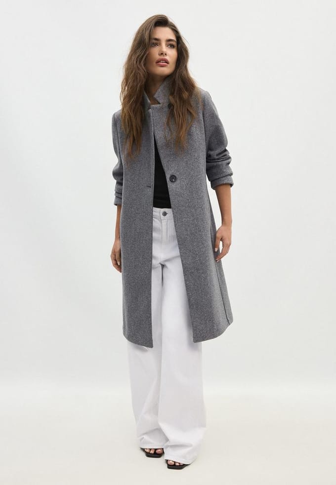 Stradivarius Basic jas met zachte touch  Donkergrijs S