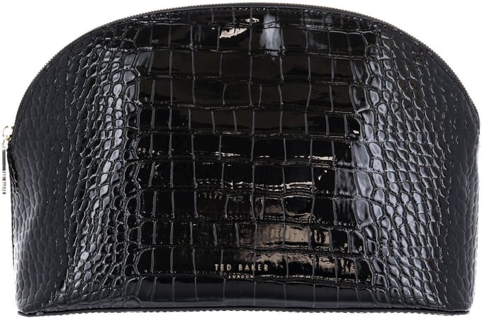 Ted Baker toilettas Valoris Croc Effect Large Washbag Black zwart