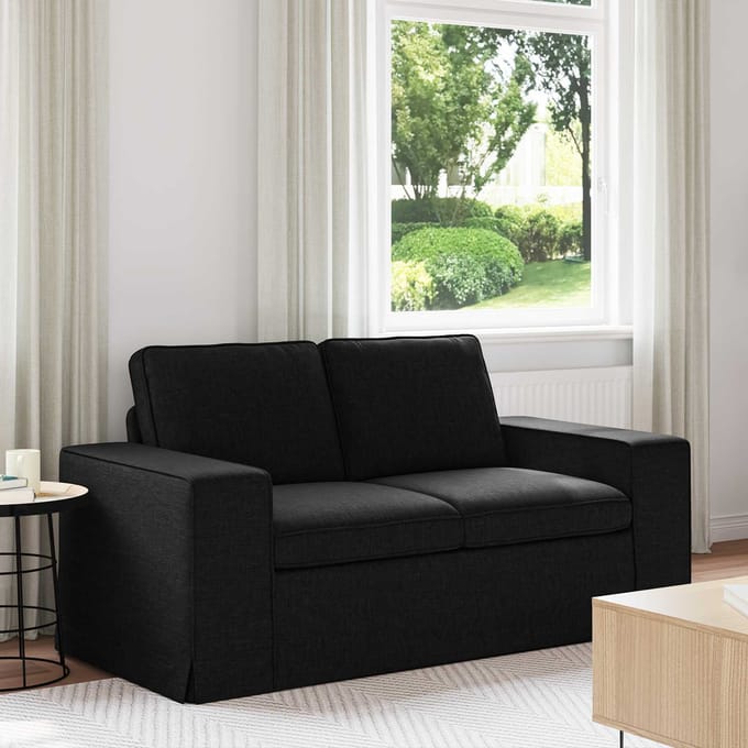 vidaXL - Bank - Zwart - 162 - x - 80 - x - 82 - cm - Stof