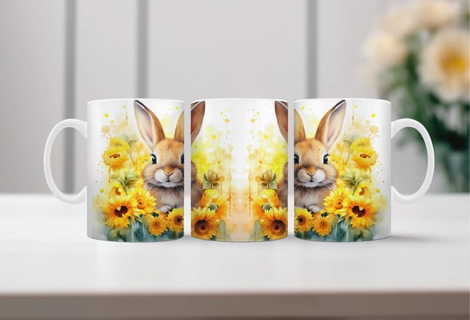 Auqarel koffiemok Konijn 3