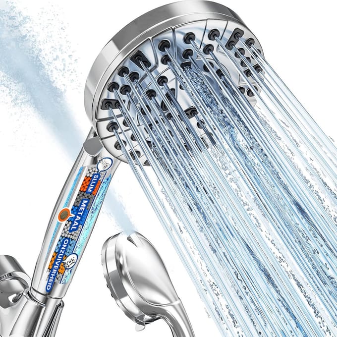 Besjaar Hoge Druk Douchekop met Filter – Model: 1002025 – 10 Sproeistanden – Waterbesparende – Zilver
