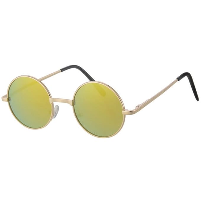 kinderzonnebril rond revo glas geel 5-8jr - 100% UV cat 3