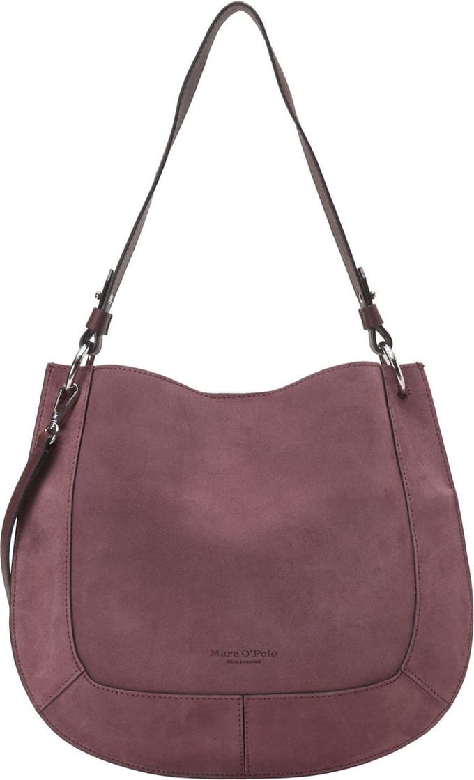 Marc O'Polo Leren Schoudertas Tonja Hobo Bag Twilight (rood)paars