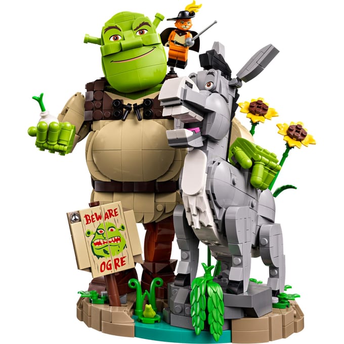 LEGO Shrek: Shrek, Ezel en de Gelaarsde Kat Film Bouwpakket voor Volwassenen en Decoratie 72423