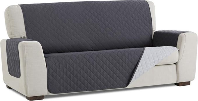 Duo quilt - Bankbeschermer - 110cm breed - Grijs - Twee kanten te gebruiken - OekoTex keurmerk