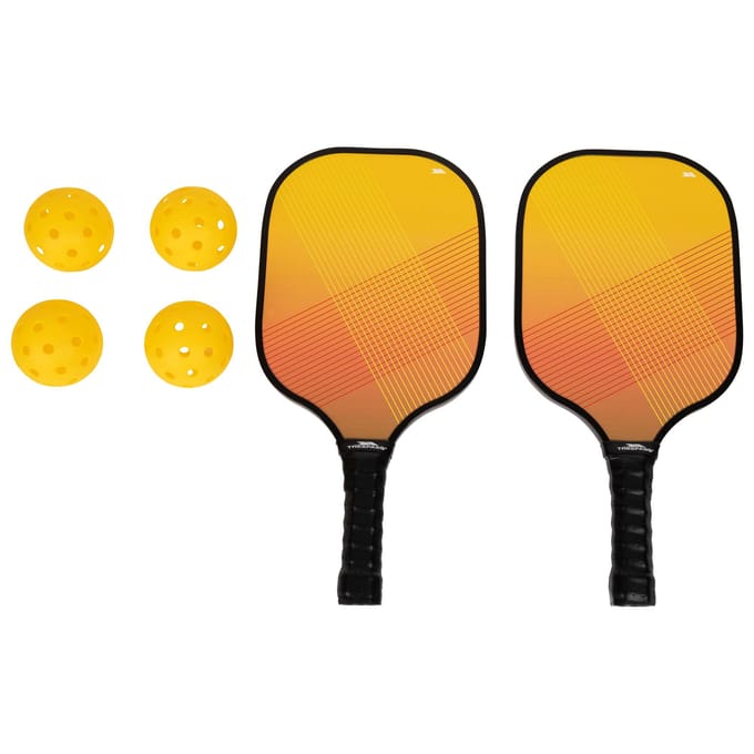 Trespass Morty Pickleball Peddel en Ballen Set (Oranje/zwart)