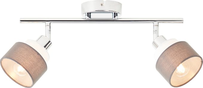 2-lichts plafondlamp Naples chroom met wit - 99992/22