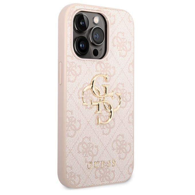 Guess 4G Metal Logo Back Case - Apple iPhone 15 Pro (6.1") - Roze