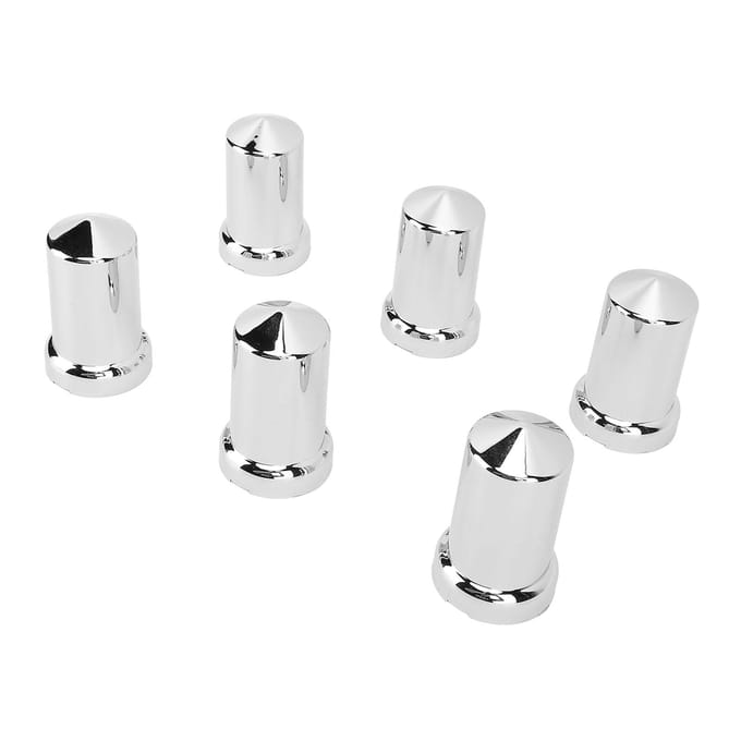 Wieldopmoer Covers ABS Chroom Plastic Anti-Roest 33mm Geflensde Wieldopmoer Kappen voor Vrachtwagens Opleggers en white