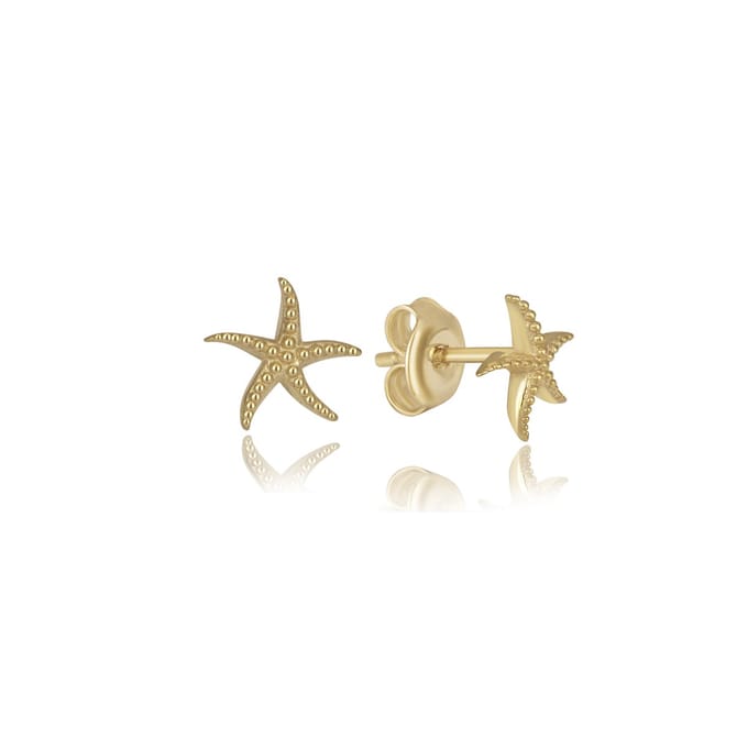 Zeester Oorknop Goud (sterling925) Goldplated