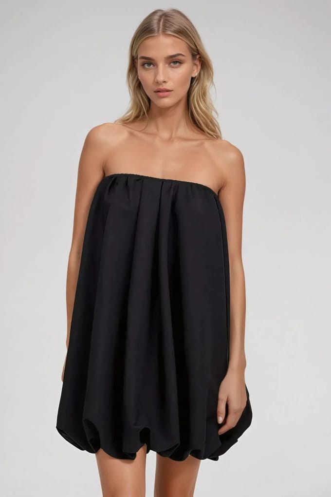 Strapless Ballon Mini-jurk