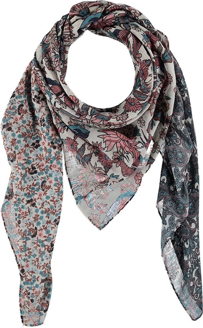 Sarlini Vierkante Sjaal Flower Off-White