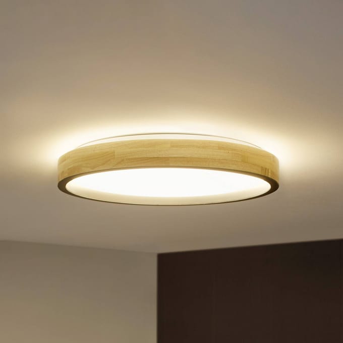 OSRAM LED plafondlamp ORBIS MARIANO hout/zwart Ø 51 cm dimbaar