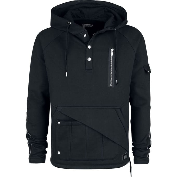 Vixxsin - Gothic Trui met capuchon - Faustus Top - S tot XL - voor Mannen - zwart