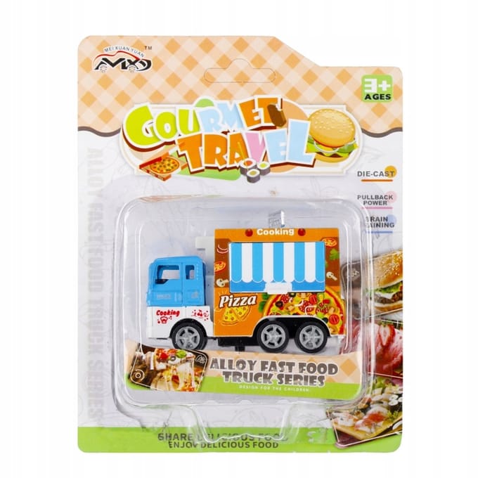 Metalen Foodtruck Speelgoedauto met Pull & Back Functie