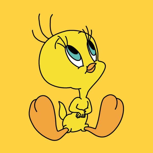 Looney Tunes Tweety Sitting Dames T-shirt - Geel - L