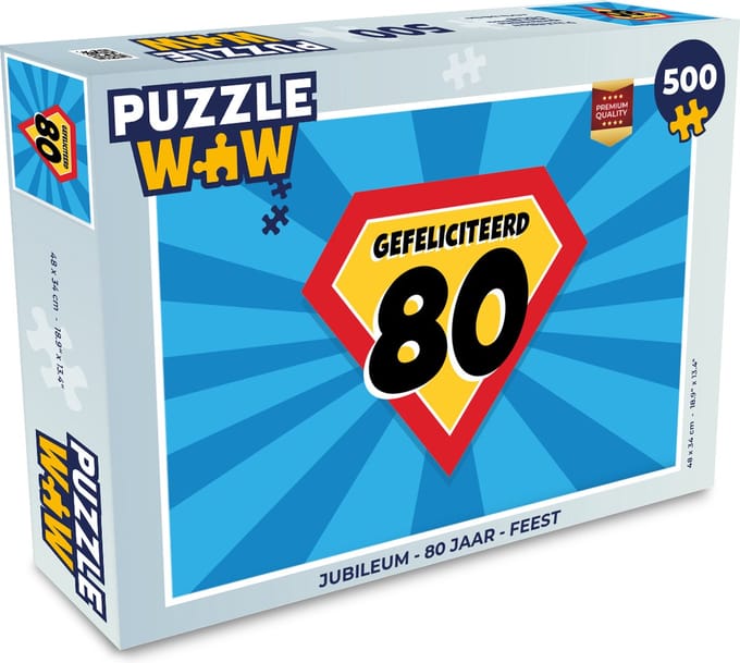 Puzzel Jubileum - 80 jaar - Feest - Legpuzzel - Puzzel 500 stukjes
