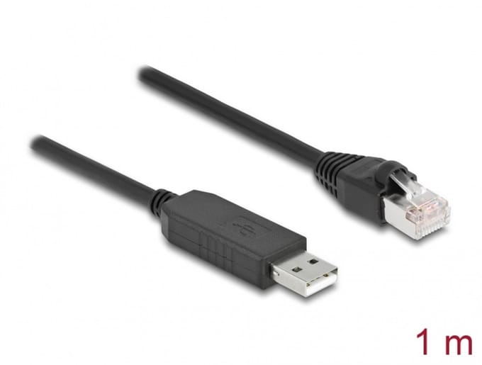 Delock 64160 RJ45 / USB Netwerkkabel, patchkabel Kabel 1.00 m Zwart Voor consolepoort (router/switch) 1 stuk(s)