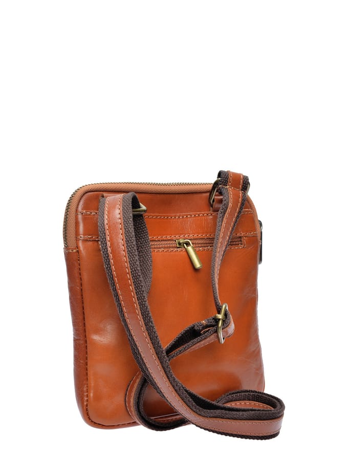 Anna Luchini Brown Rundleer Tas