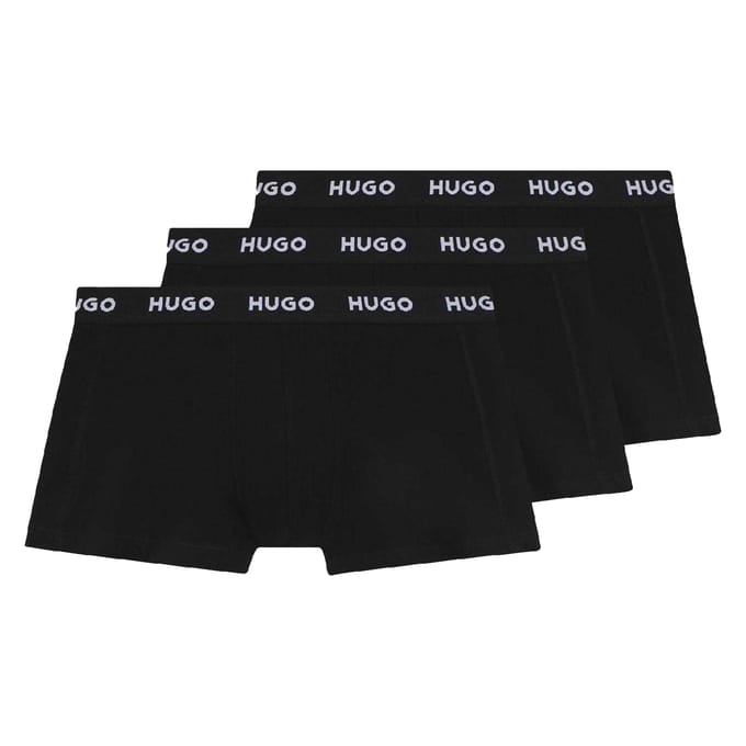 Hugo Boxershorts met herenlogo (3-pack) (Zwart)