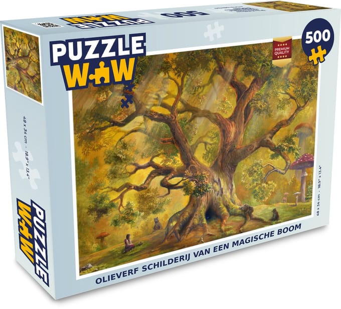 Puzzel Olieverf schilderij van een magische boom - Legpuzzel - Puzzel 500 stukjes