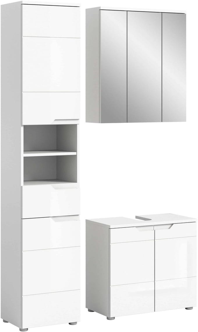 Solero badkamercombinatie wit hoogglans MDF TZ - 34x116x193cm