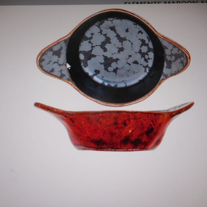 Elements Maroon Aperoschaaltje 9,4x6,6 Xh2,9cm - Met Handvaten