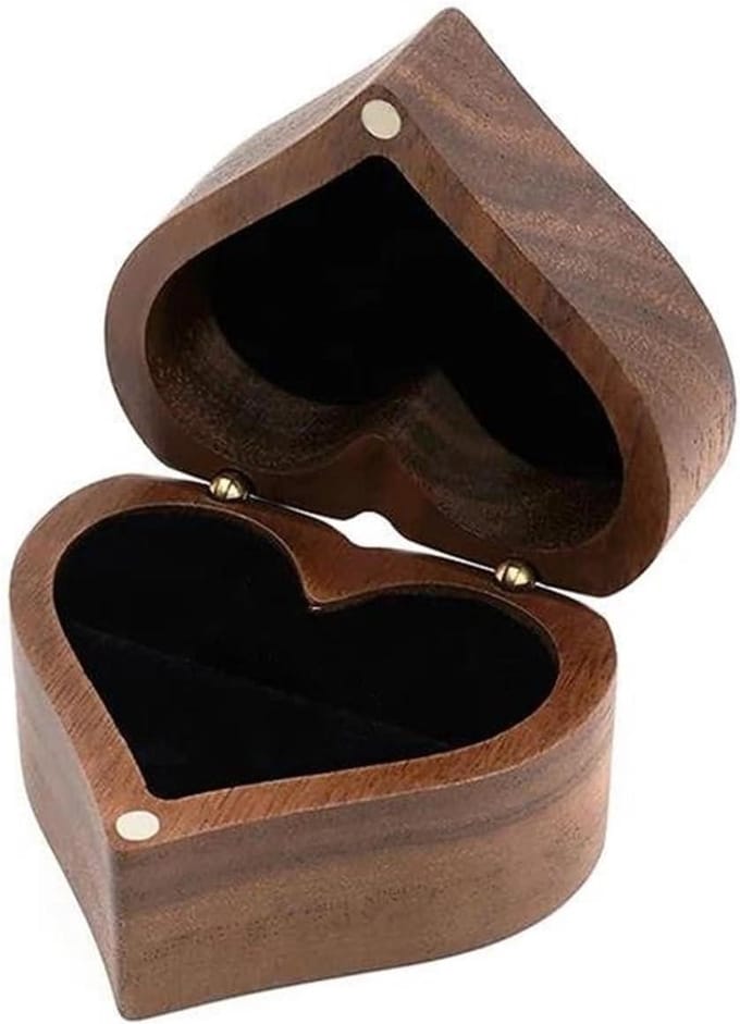 Ring Doos - Sieraden Houder - Cadeau Geven - Hartvorm Ontwerp - Compact Formaat - Wit