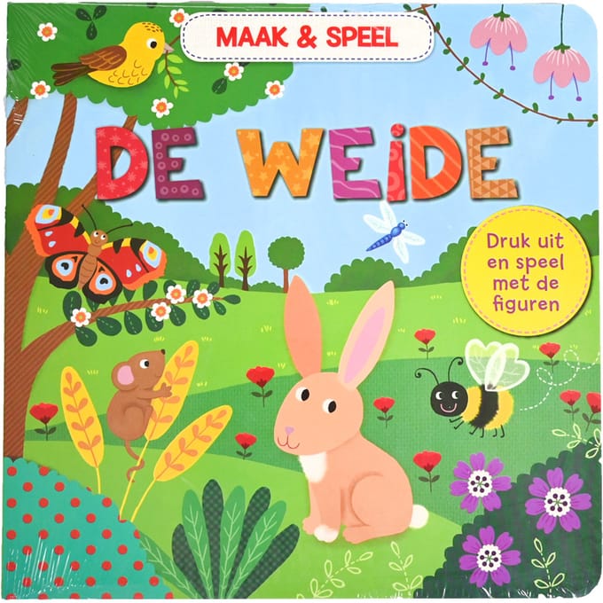 Maak & Speel kartonboek – De Weide – Dieren uitdrukken